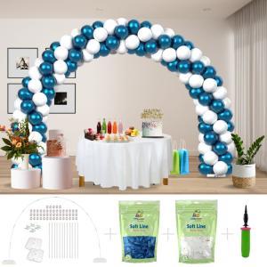 Kitff arco palloncini con 200 palloncini blu chrome e bianco, struttura e pompetta per festa fai da te