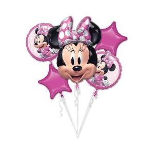 Bouquet di palloncini minnie forever, con 5 palloncini diversi, 1bouquet.