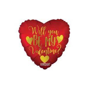 Mylar be my valentine cupido cuore 18" 1pz